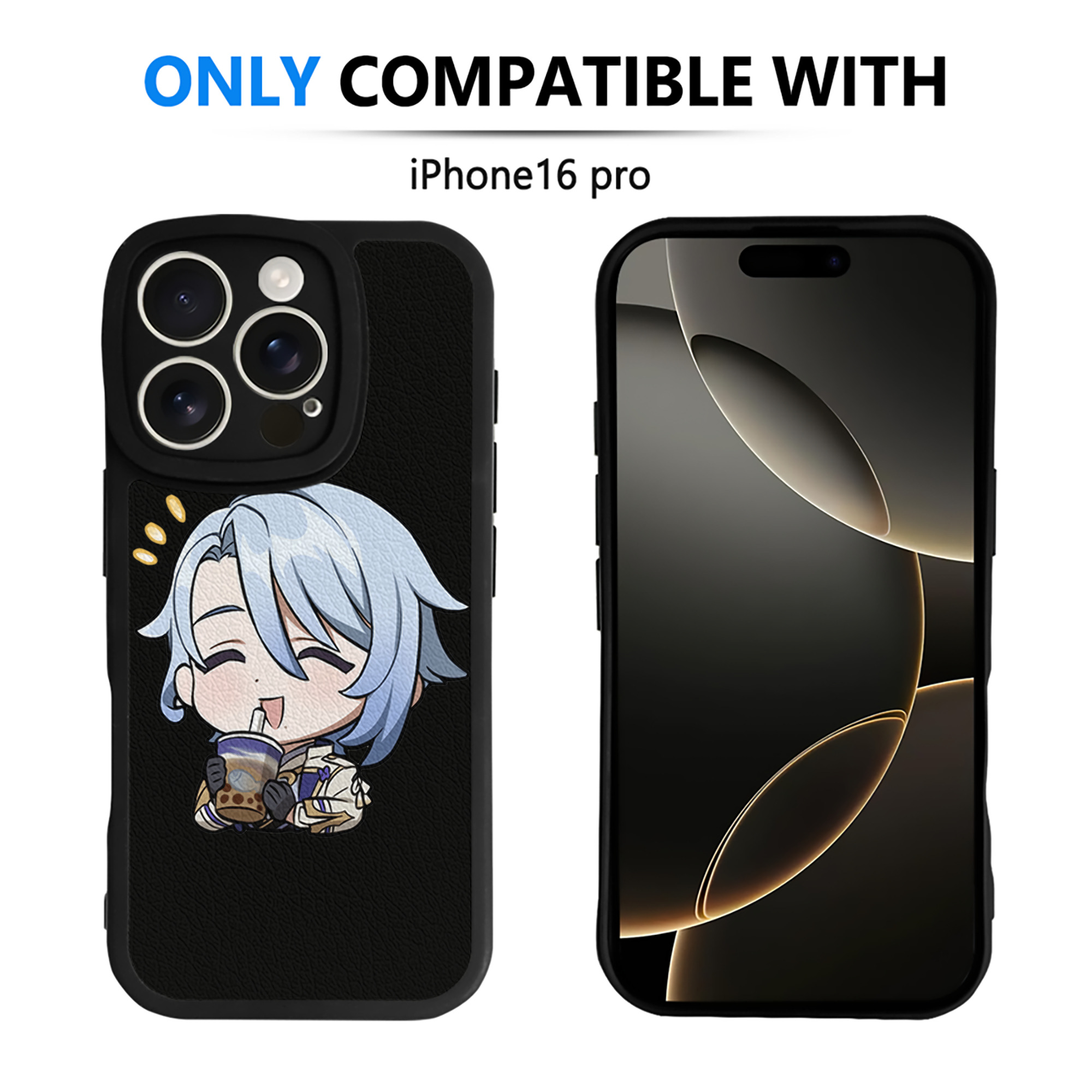 げんし神 神里綾人 かみさとあやと genshin Kamisato Ayato 【iPhone 16シリーズ対応】シリコンスマホケース（レザー調） 材質：シリコン